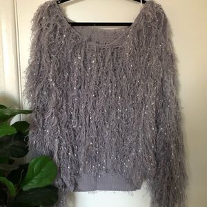Lilac fringe sweater